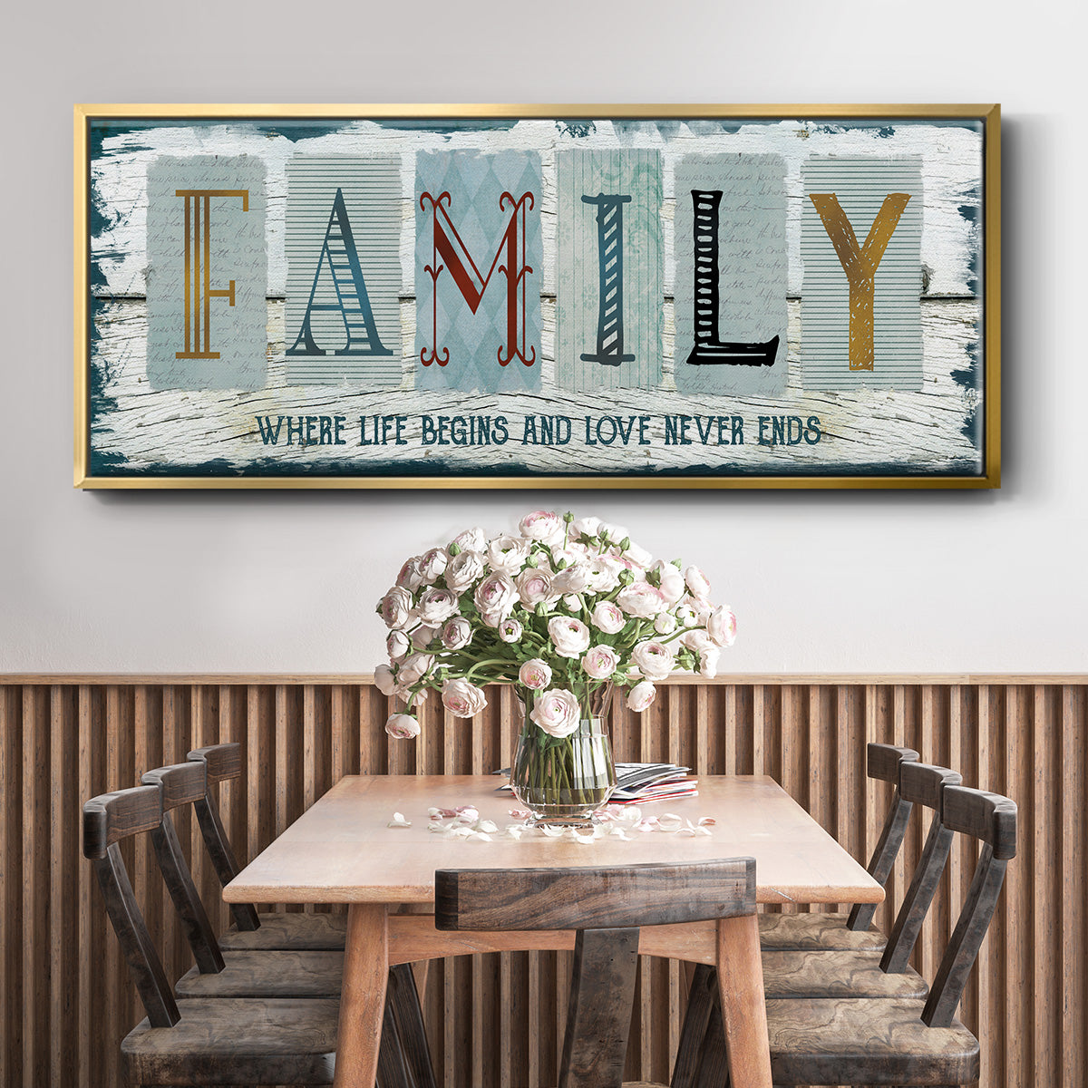 Family Where Life - Floater Framed Canvas Print