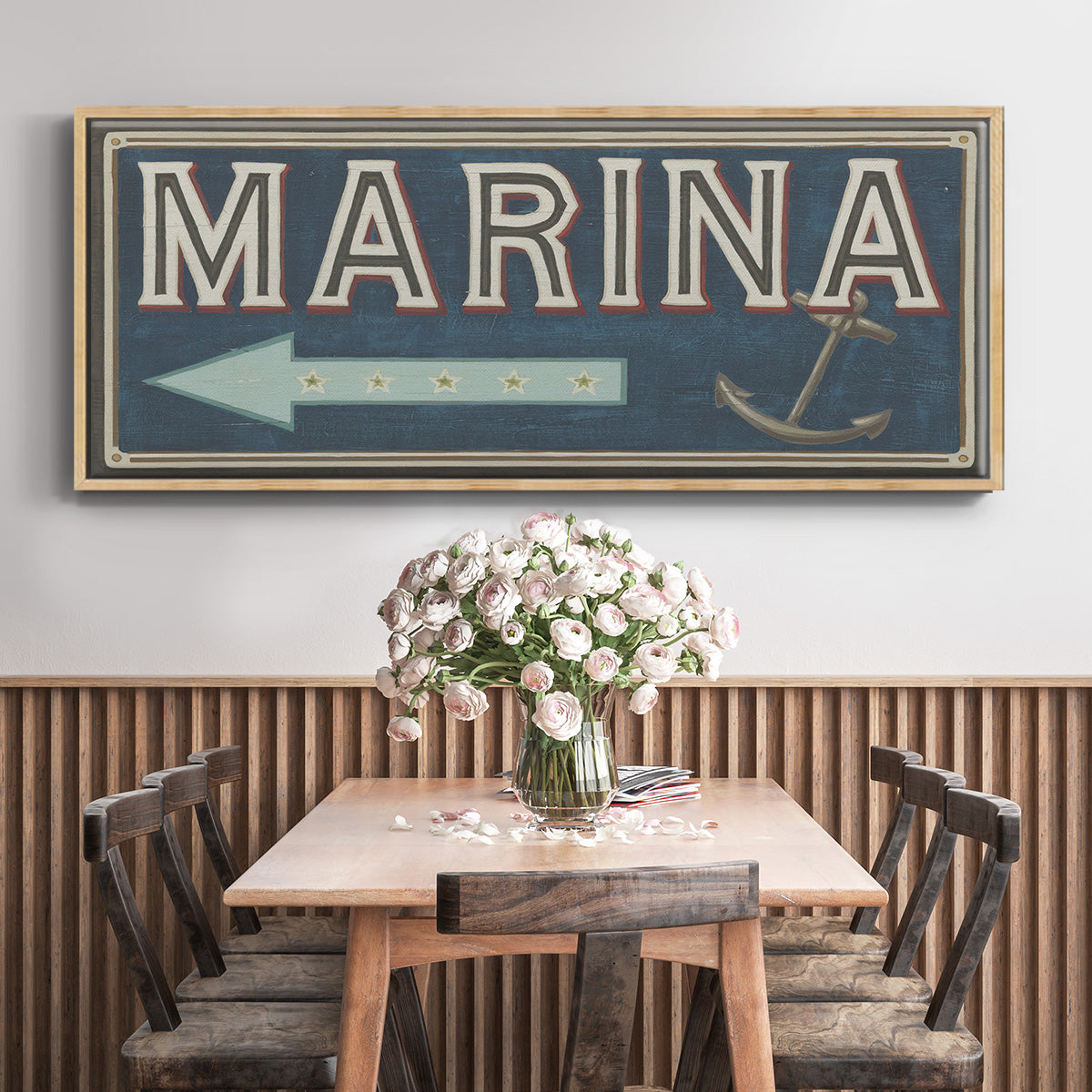 Shoreline Signs II - Floater Framed Canvas Print