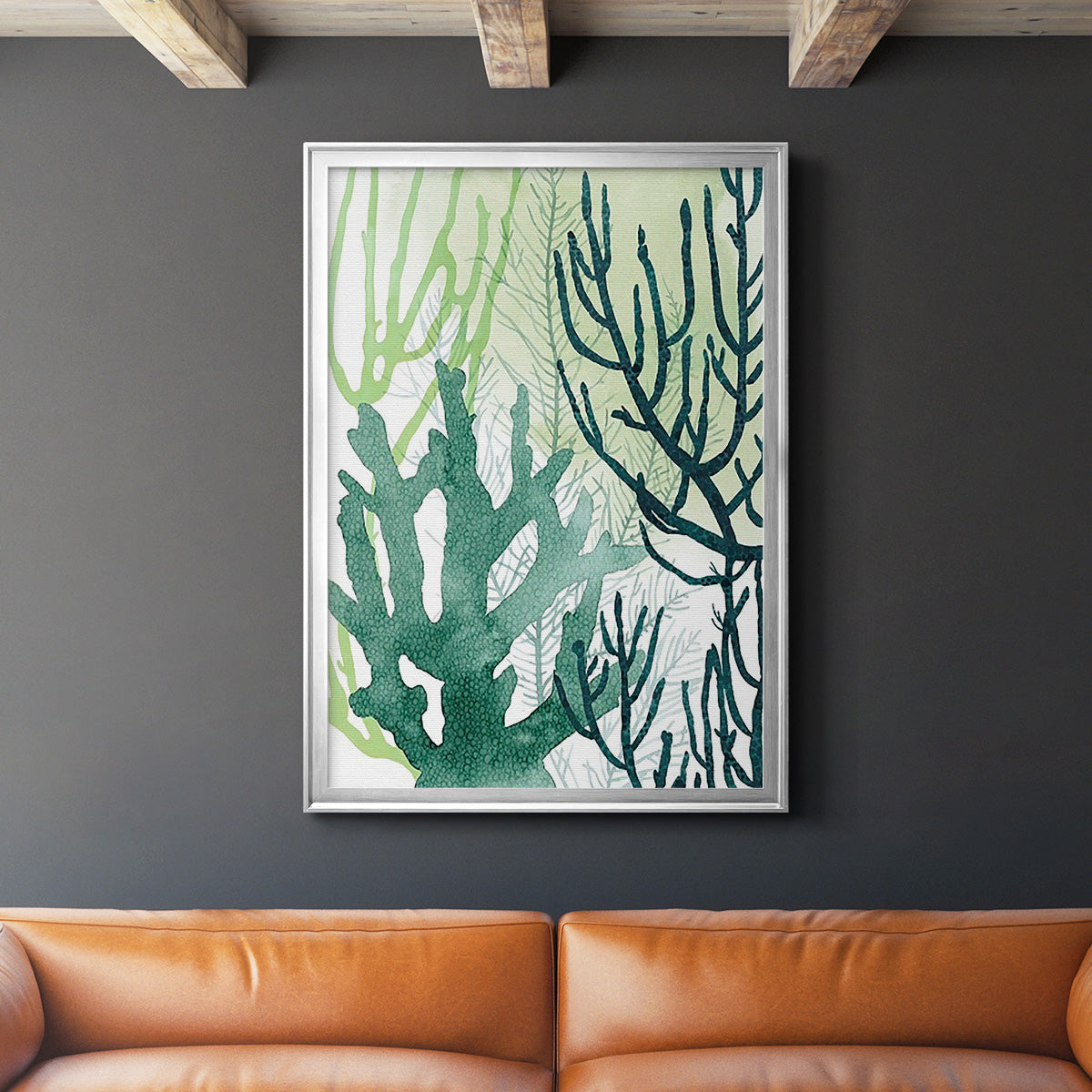 Textured Coral I - Modern Framed Canvas Print