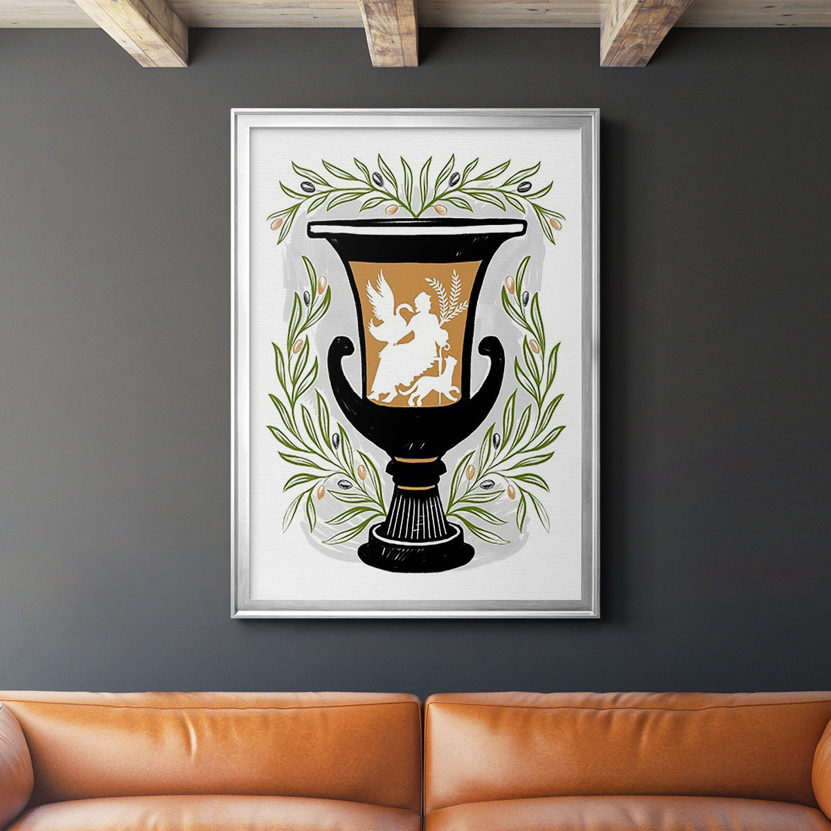 Greek Vases I - Modern Framed Canvas Print