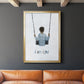 Boy on a Swing - Modern Framed Canvas Print