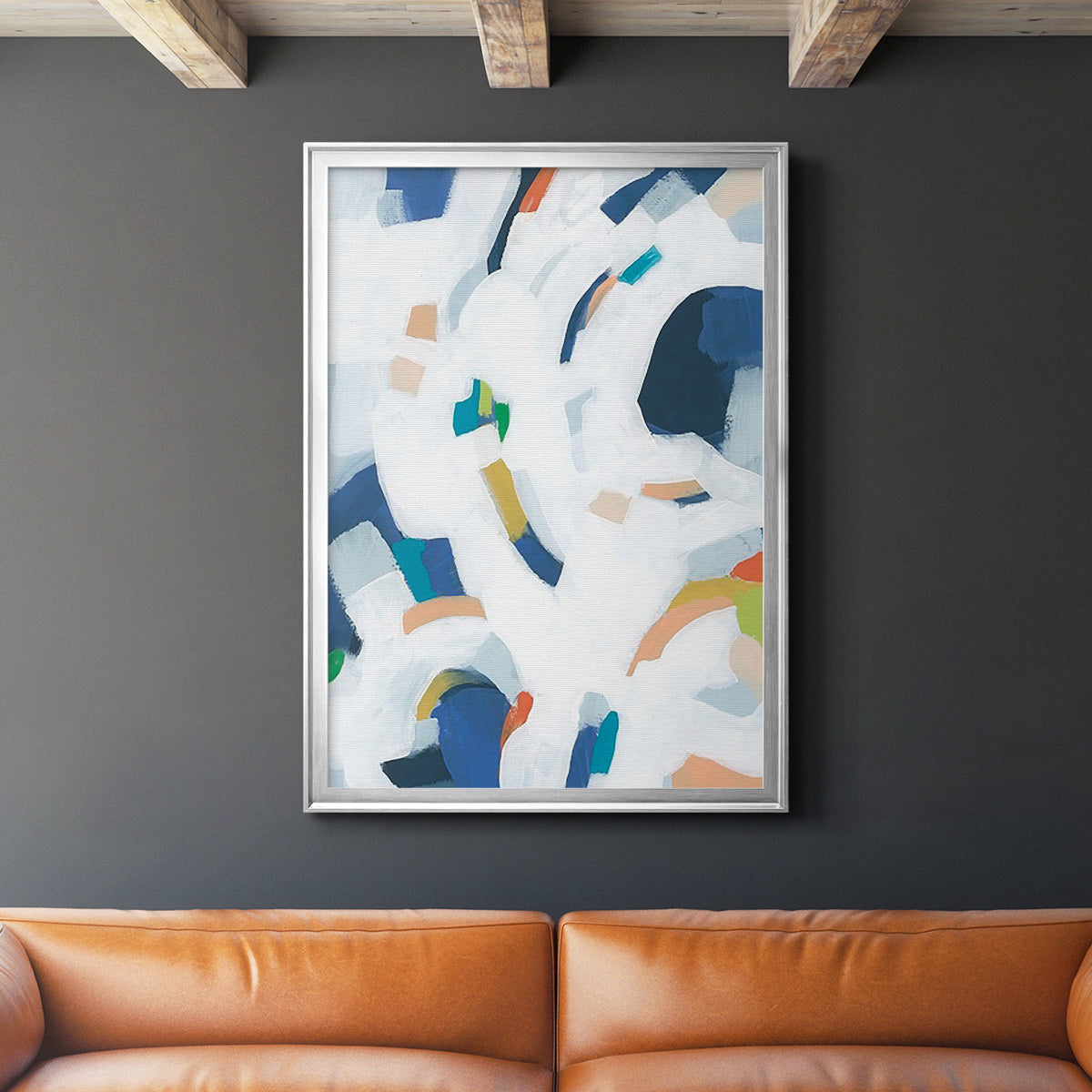 Bright Orbit II - Modern Framed Canvas Print