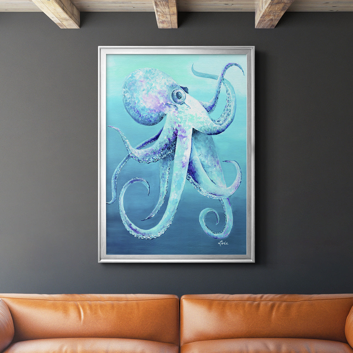 Octopus - Modern Framed Canvas Print