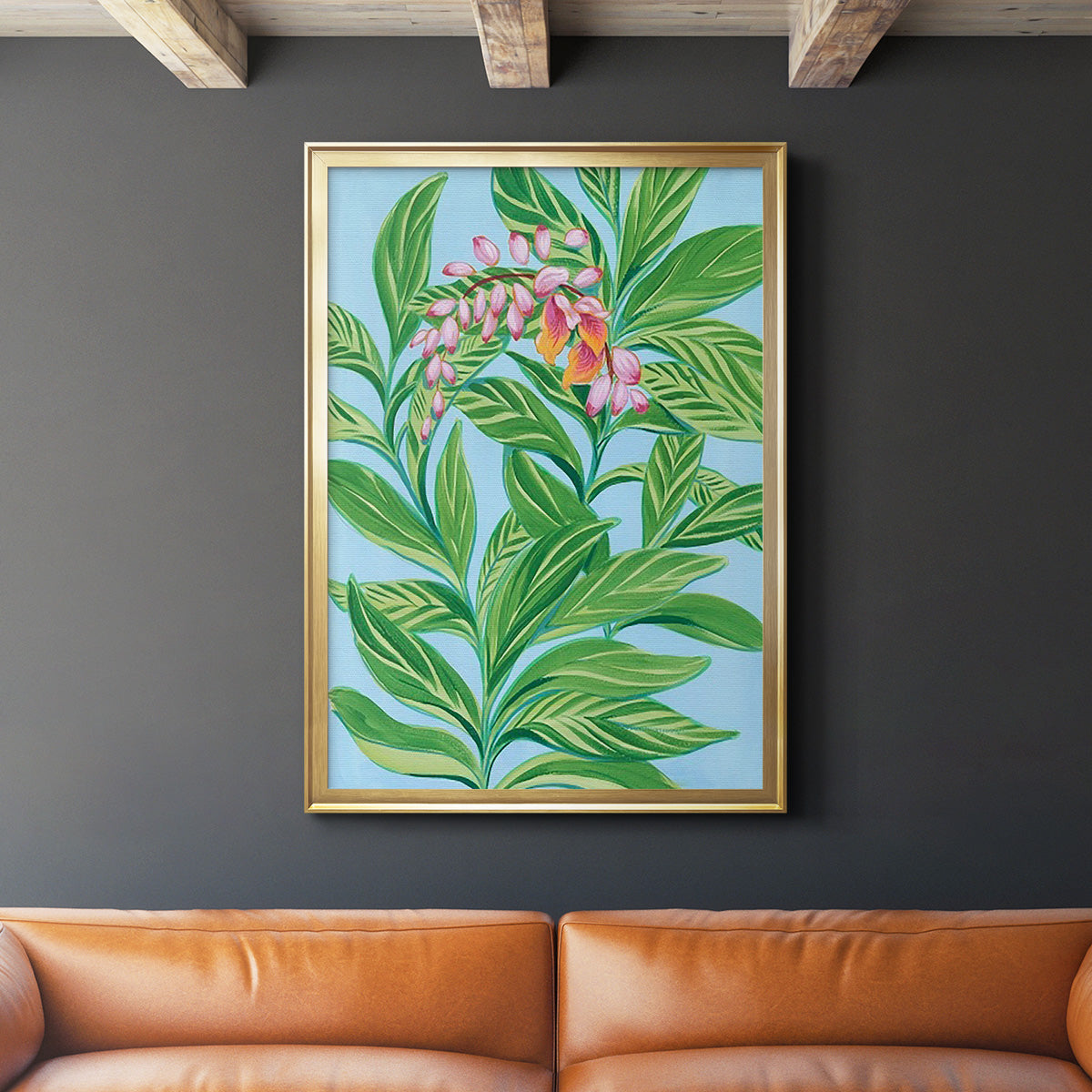 Tropical Shell Ginger I - Modern Framed Canvas Print