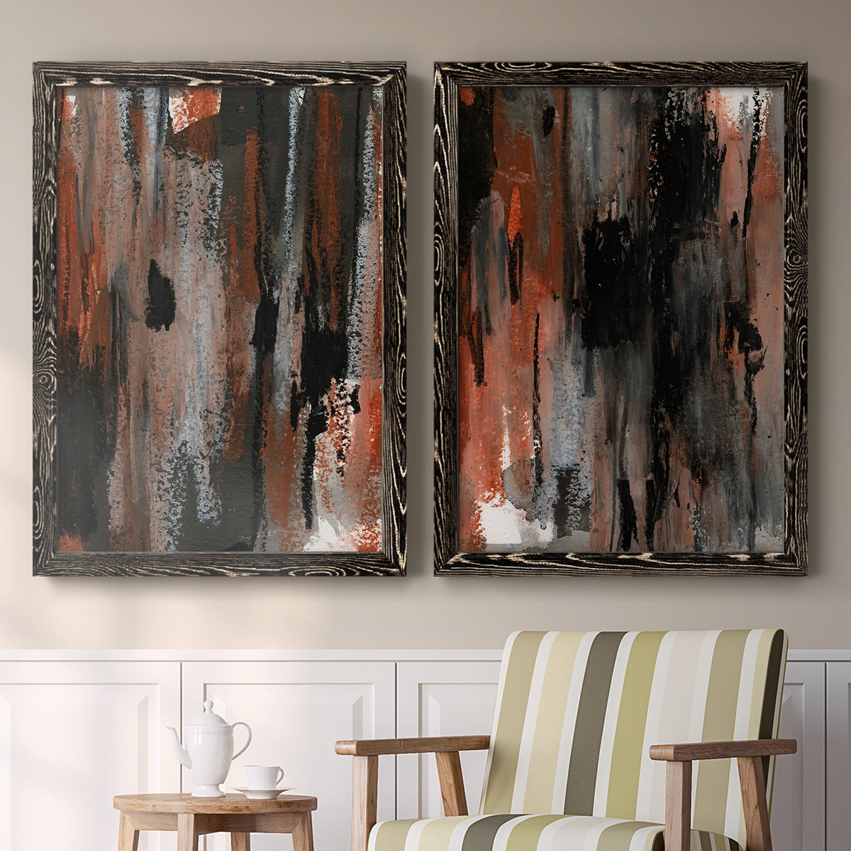 Loft Pastel VII - Premium Framed Canvas 2 Piece Set - Ready to Hang