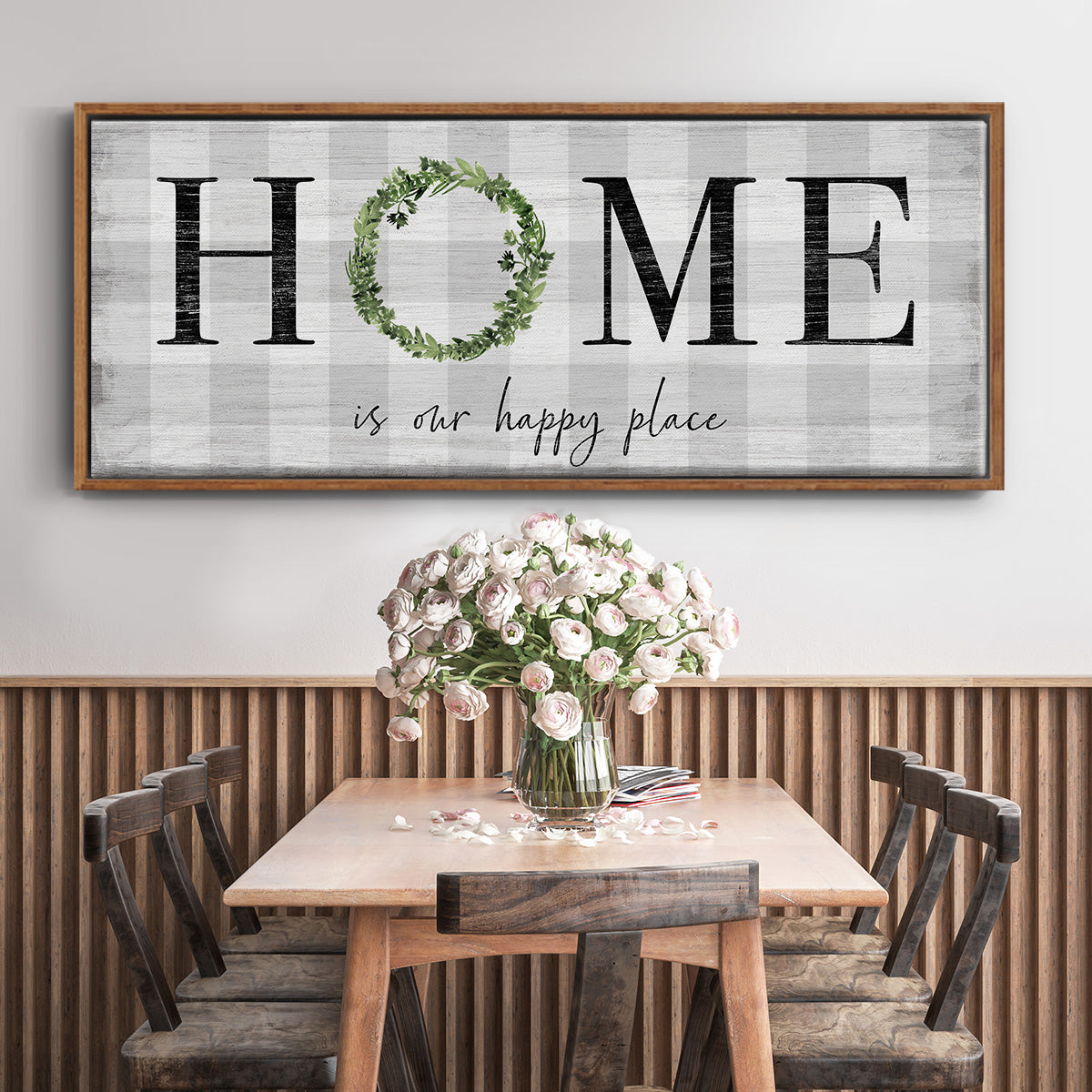 Home is Our Happy Place - Floater Framed Canvas Print