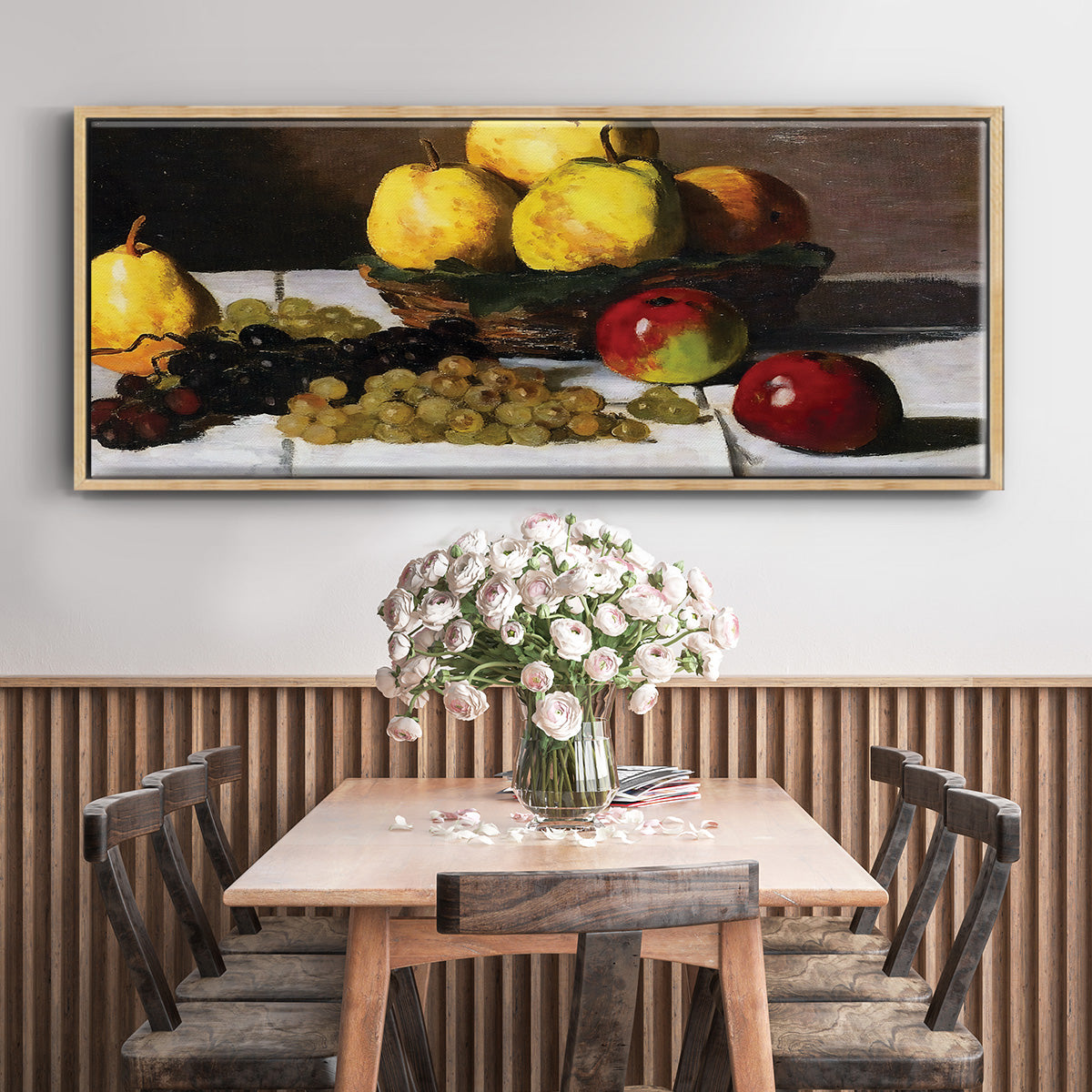 Still Life with Pears and Grapes, 1867 - Floater Framed Canvas Print