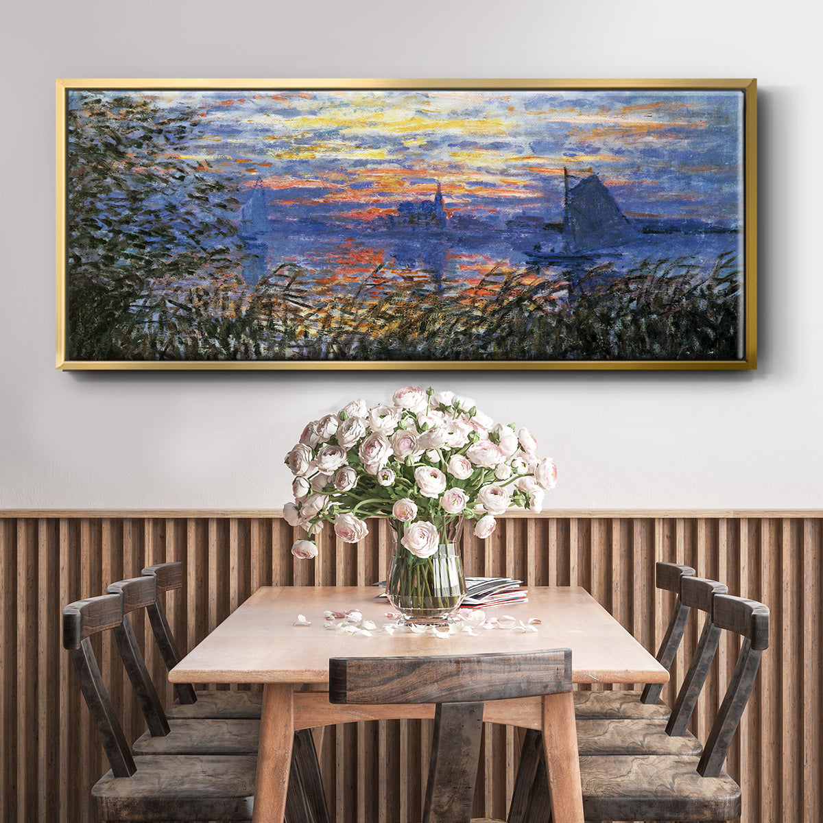 Sunset on the Seine - Floater Framed Canvas Print
