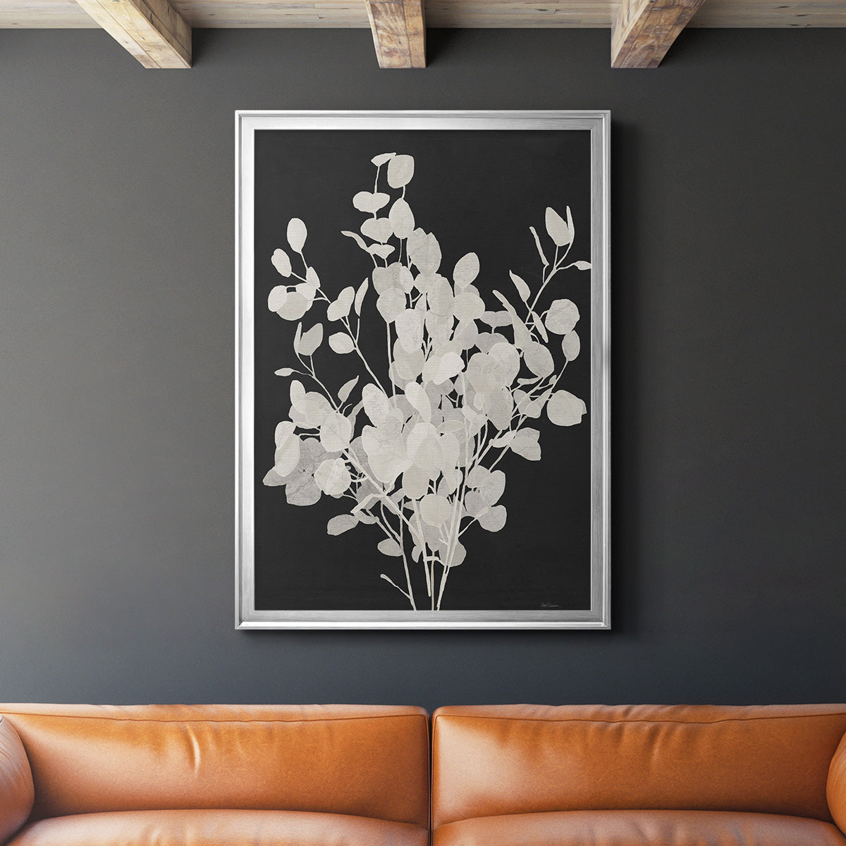 Misty Branches II - Modern Framed Canvas Print