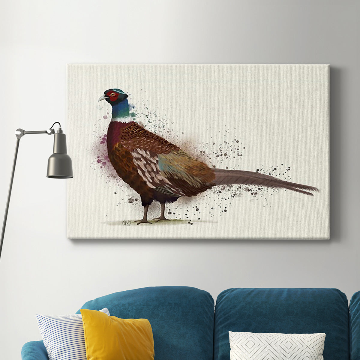 Pheasant Splash 1 Premium Gallery Wrapped Canvas - Ready to Hang