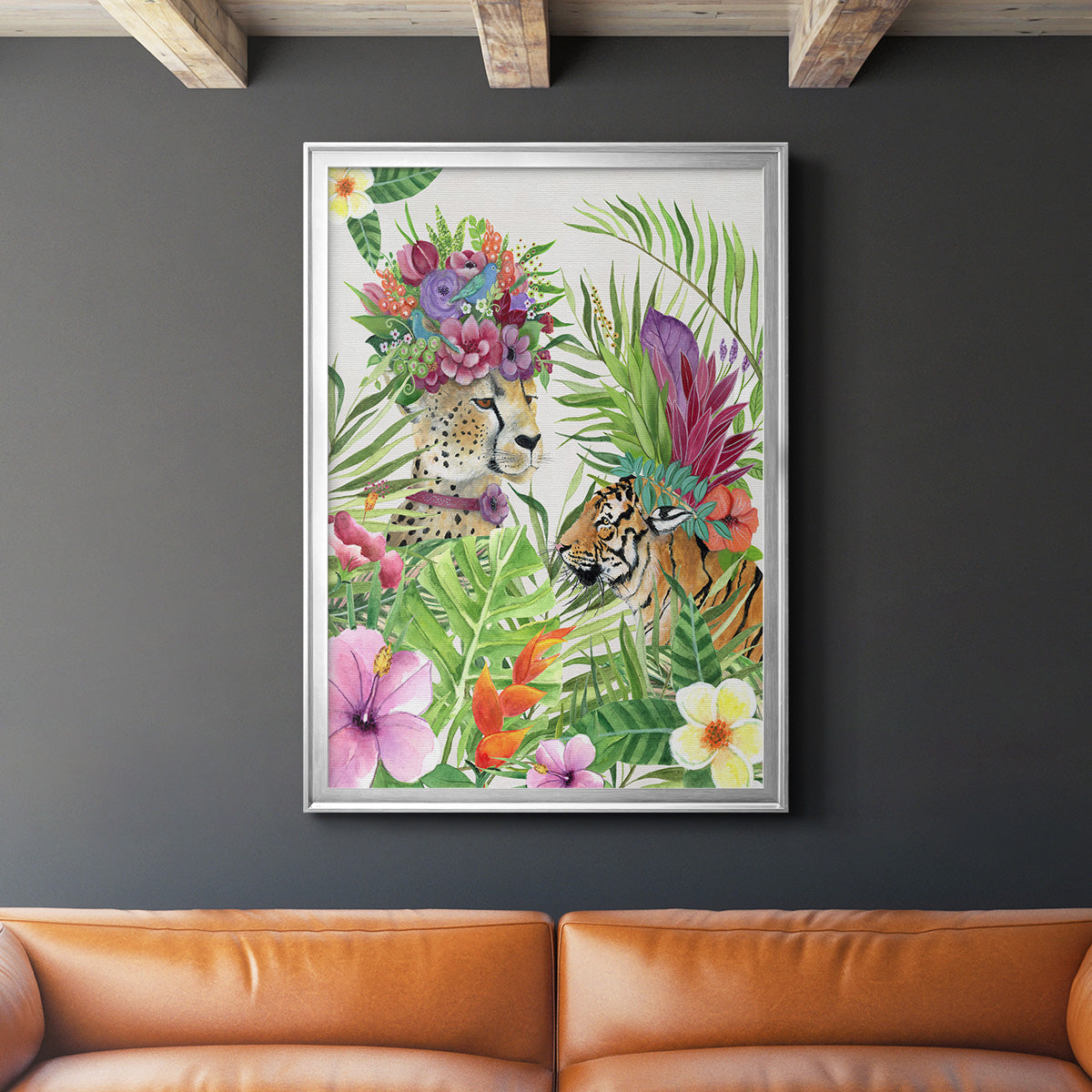 Jungle Royale I - Modern Framed Canvas Print