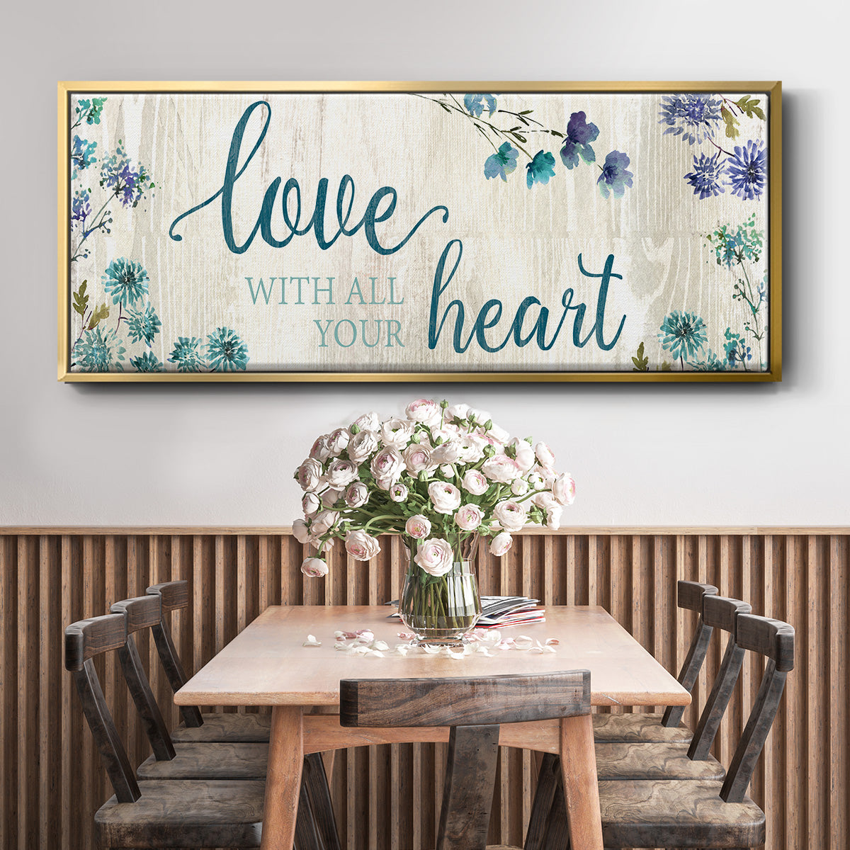 Love With All Your Heart - Floater Framed Canvas Print
