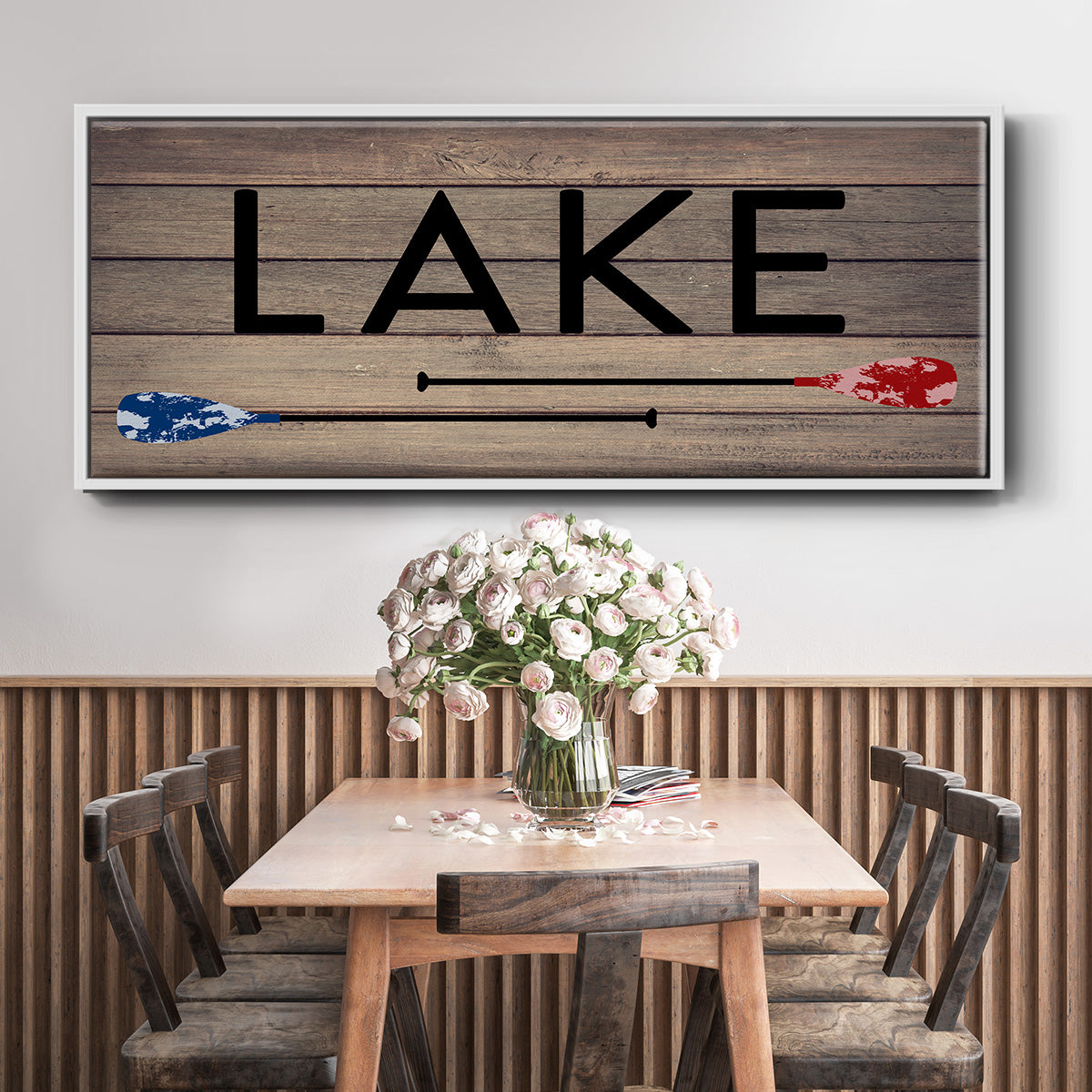 Lake Paddles - Floater Framed Canvas Print