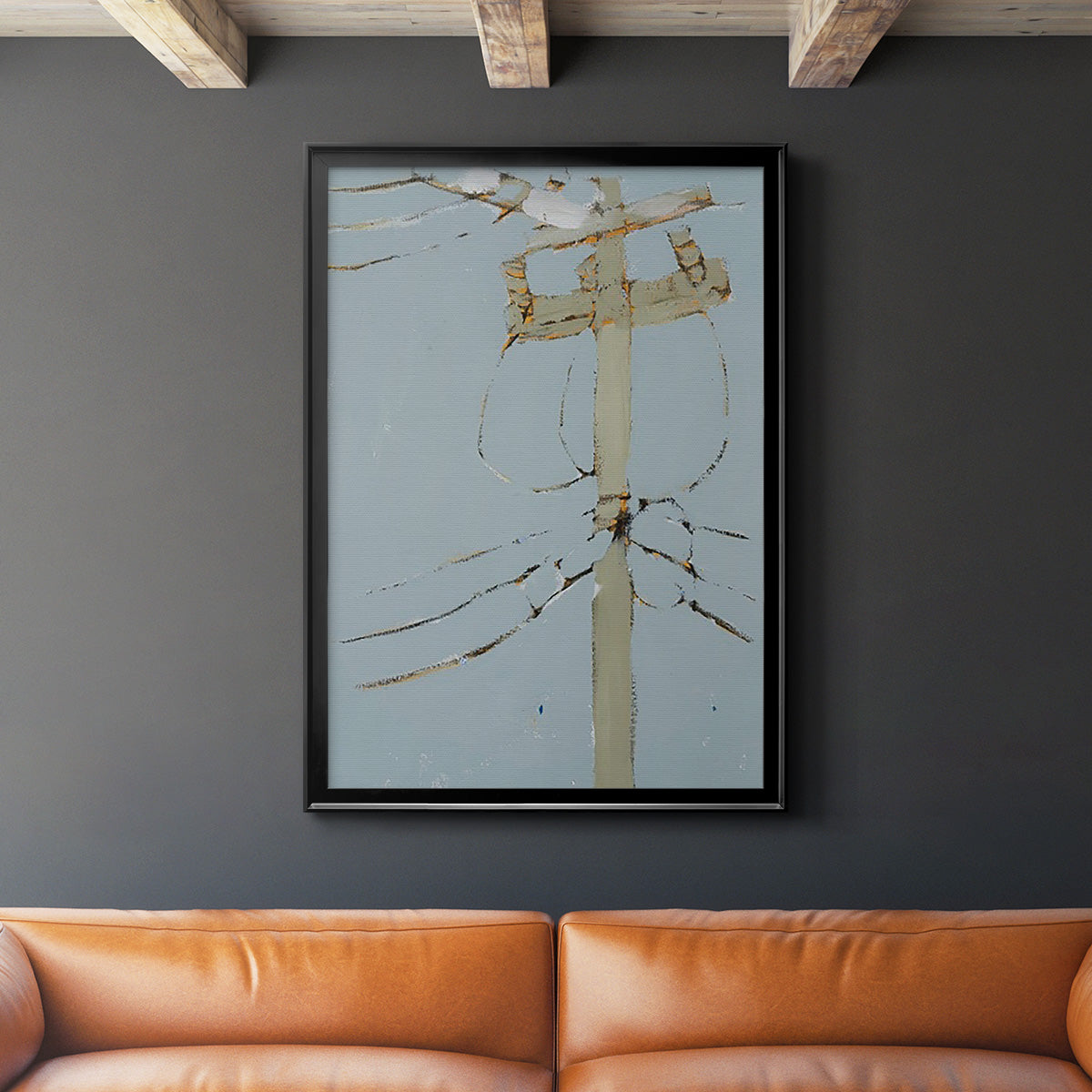 Wires V - Modern Framed Canvas Print