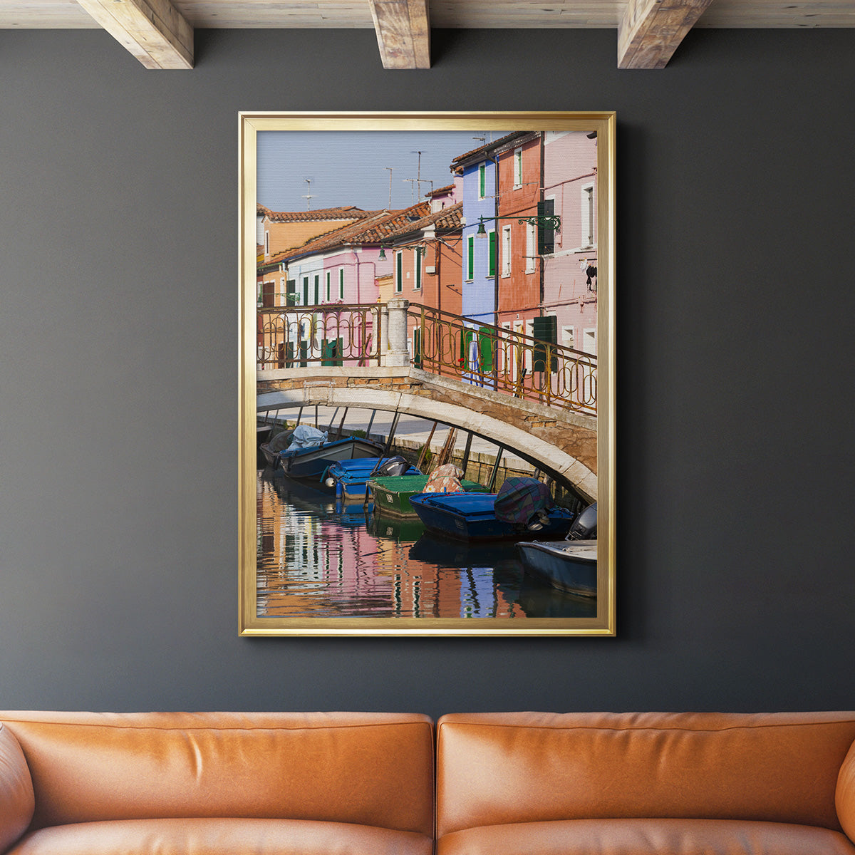Colorful Canal - Modern Framed Canvas Print