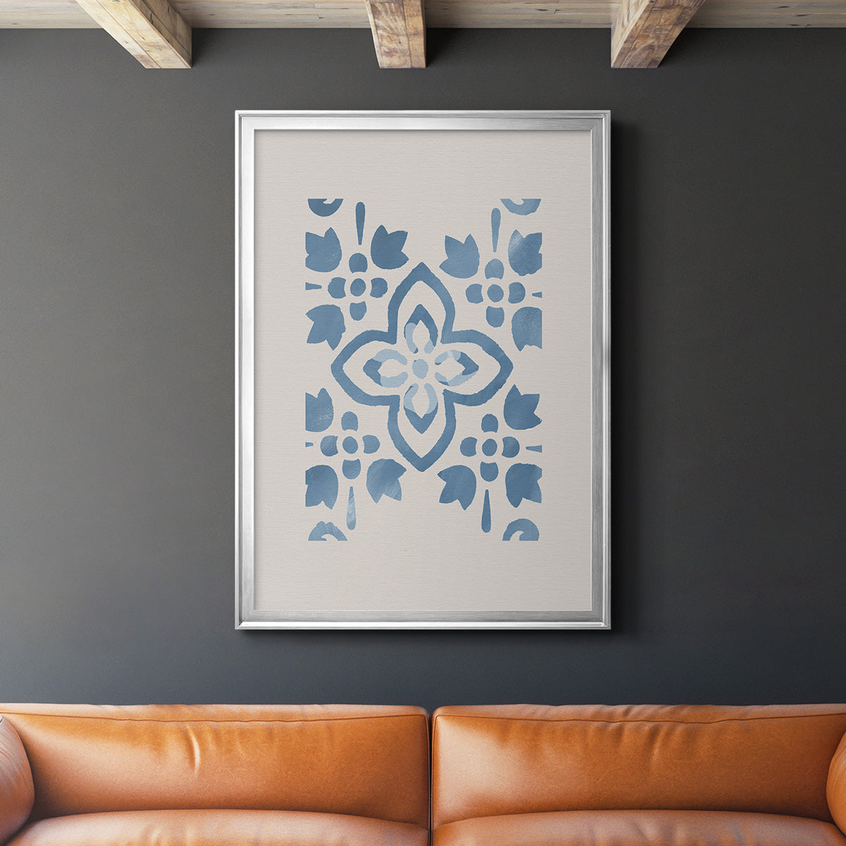 Monochrome Terra Mesa Tile I - Modern Framed Canvas Print