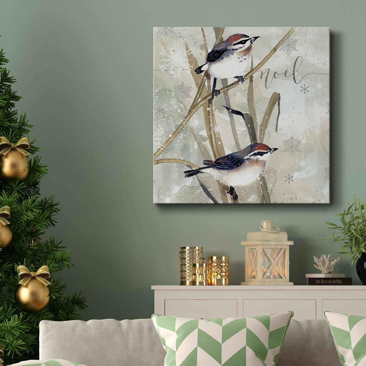 Winter Birds Noel-Premium Gallery Wrapped Canvas - Ready to Hang