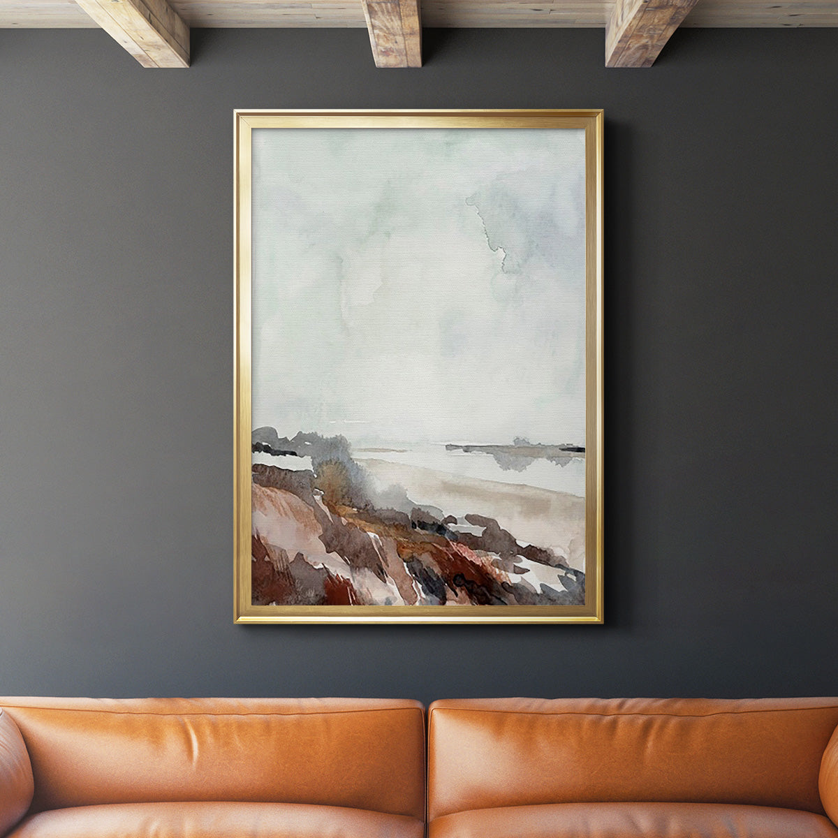 Coastal Inlet Study II - Modern Framed Canvas Print