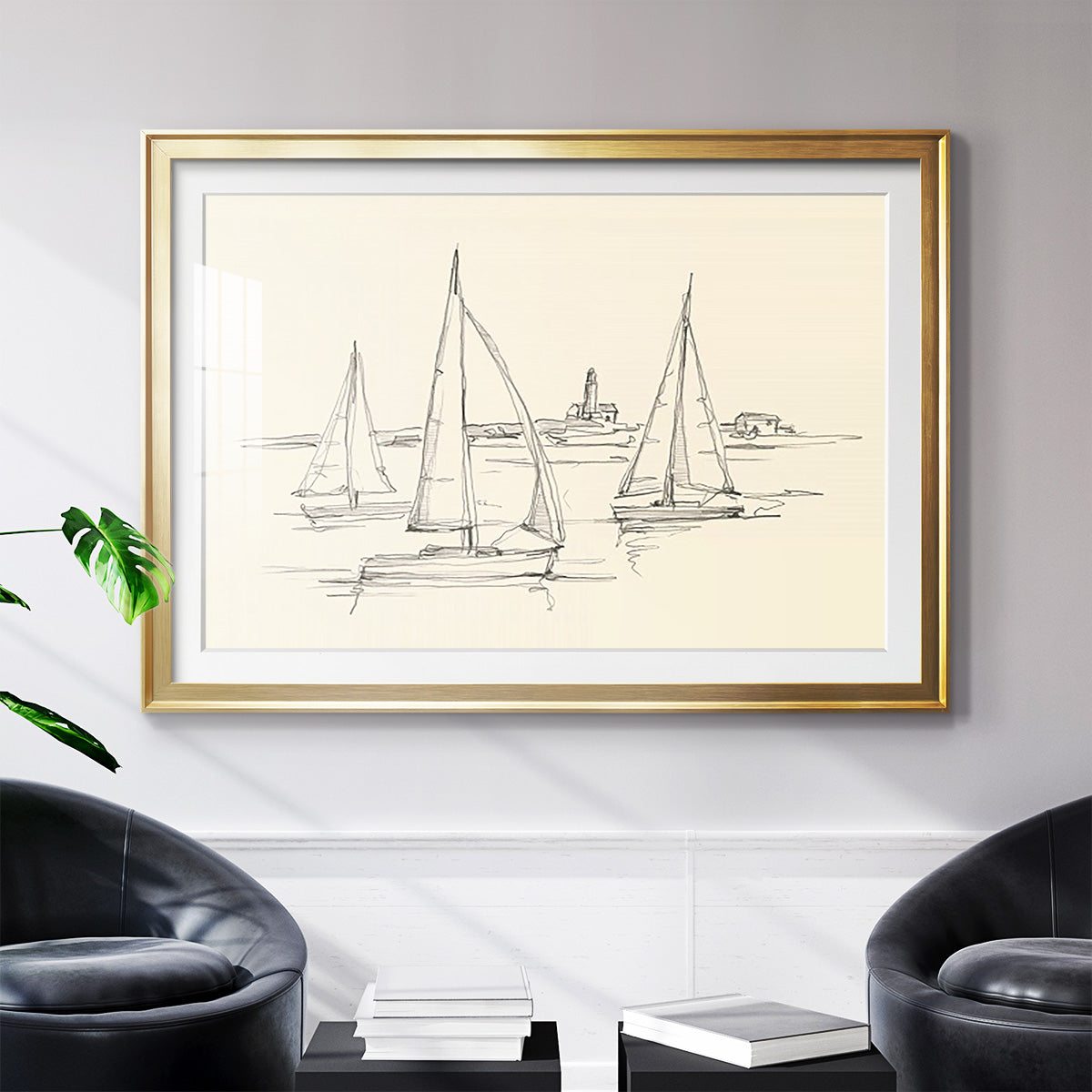 Coastal Contour Sketch II - Modern Framed Art Print