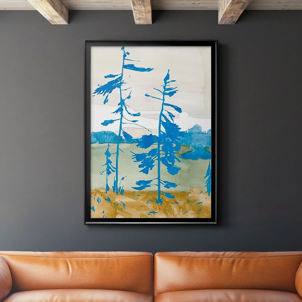 Cerulean Spruce I - Modern Framed Canvas Print