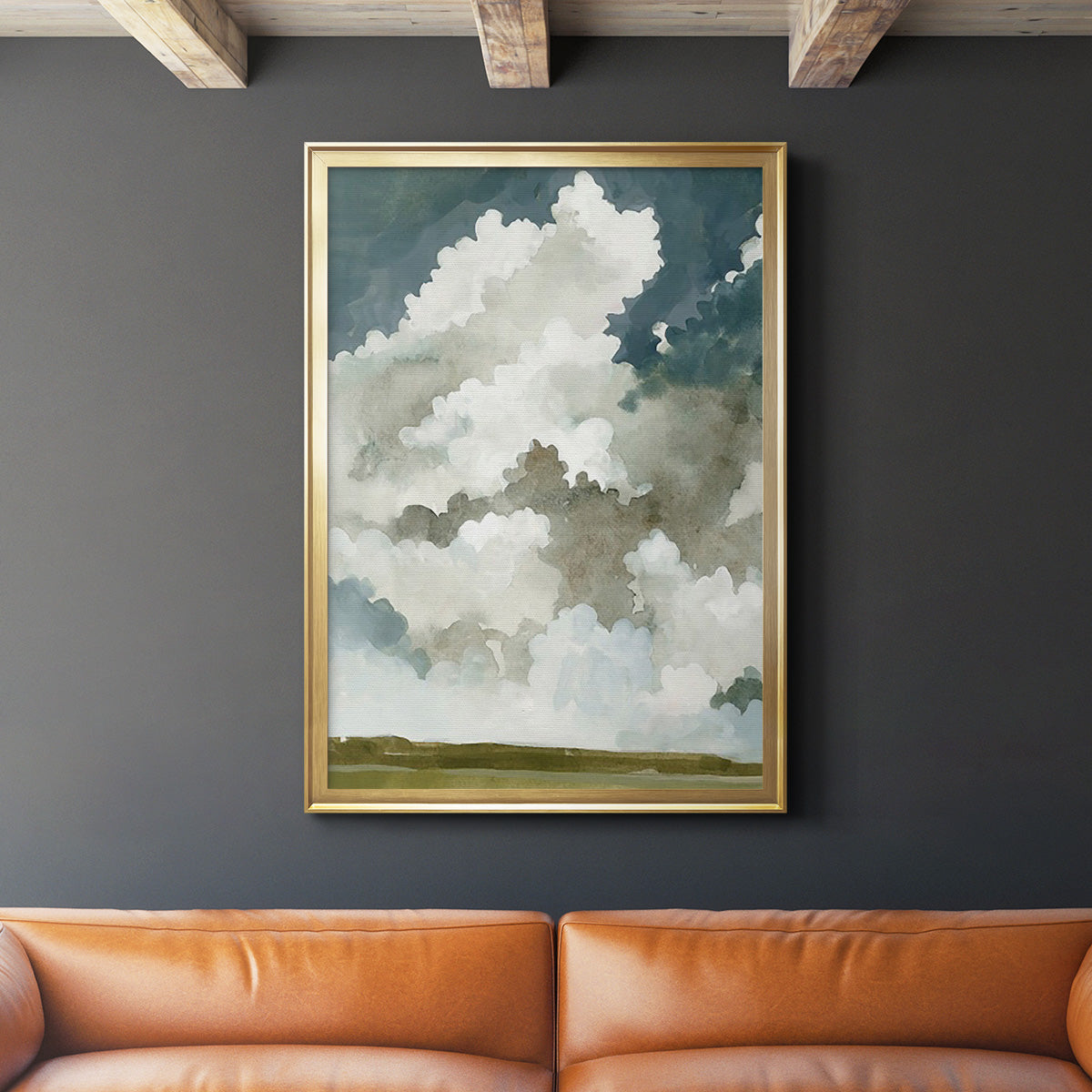 Vast Neutral Sky I - Modern Framed Canvas Print