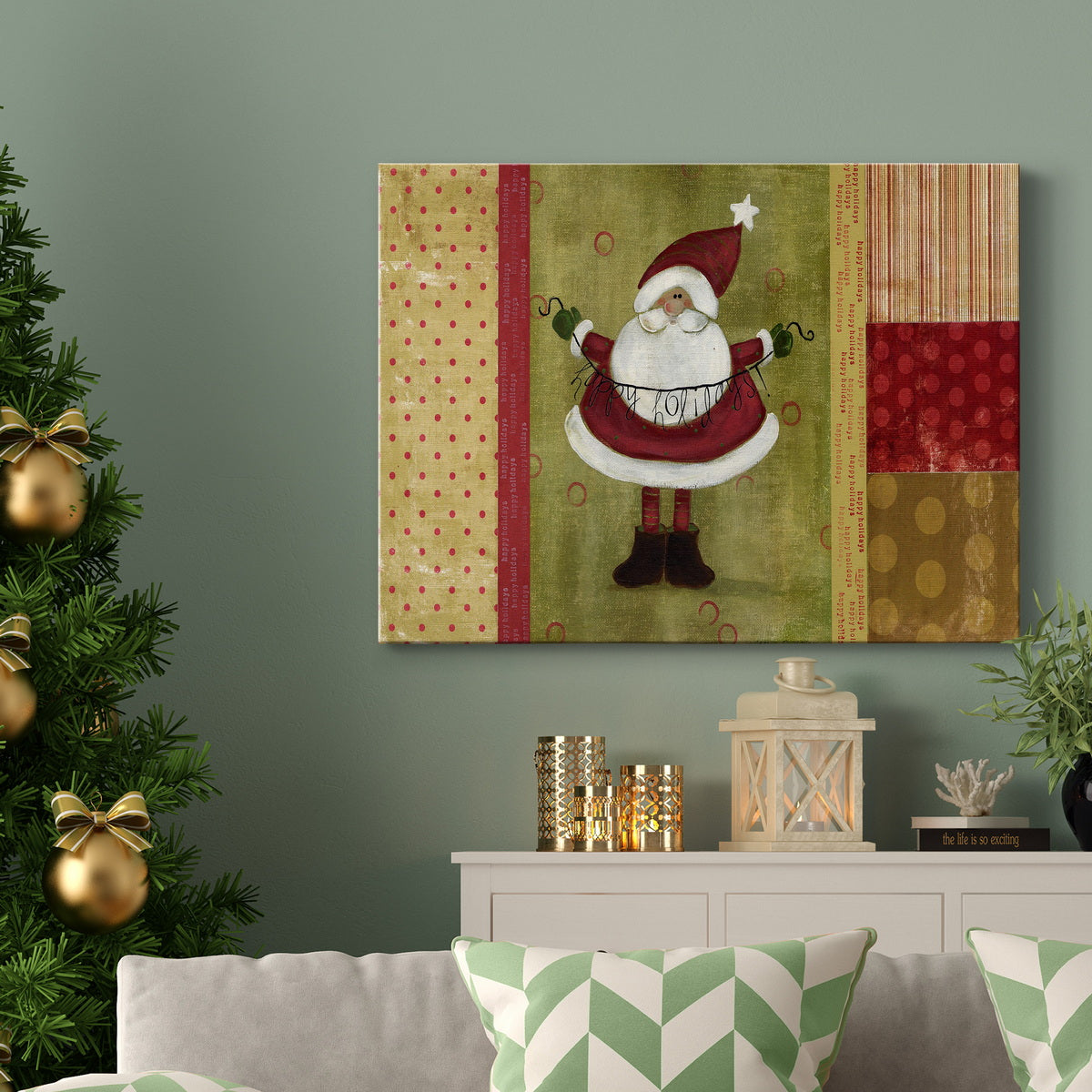 Holiday Santa - Premium Gallery Wrapped Canvas  - Ready to Hang