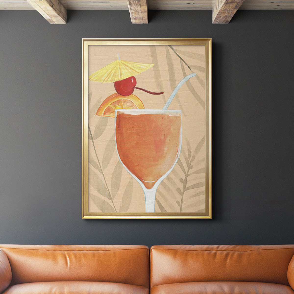 Tropical Cocktail I - Modern Framed Canvas Print