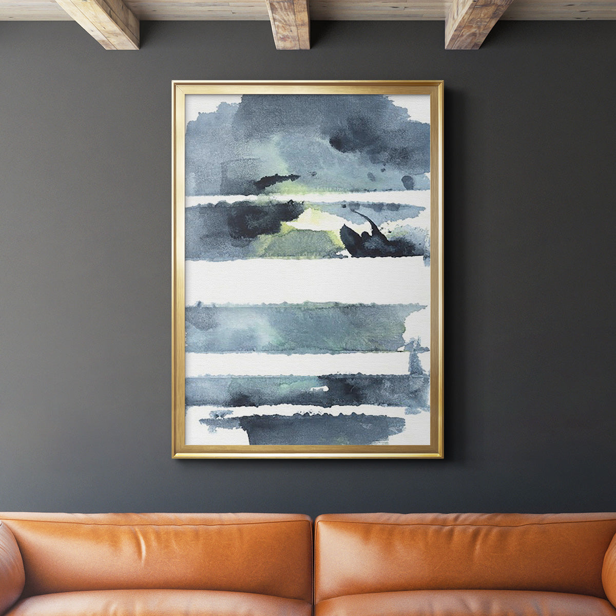 Blue Memories I - Modern Framed Canvas Print