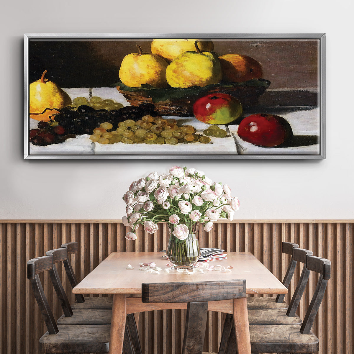 Still Life with Pears and Grapes, 1867 - Floater Framed Canvas Print