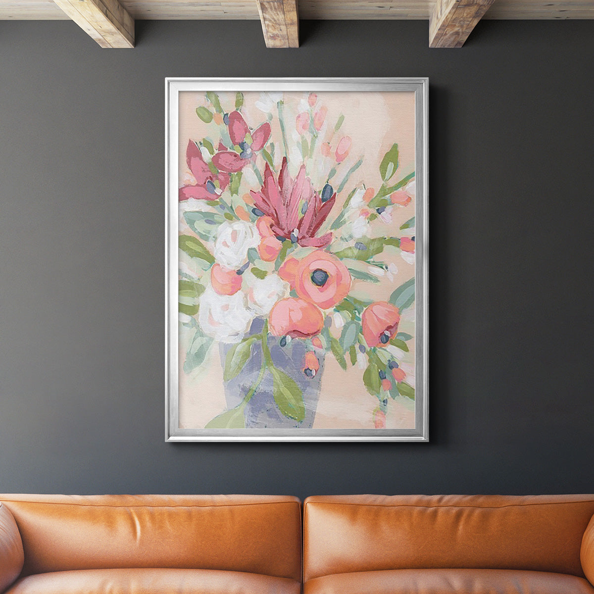 Blush Array II - Modern Framed Canvas Print