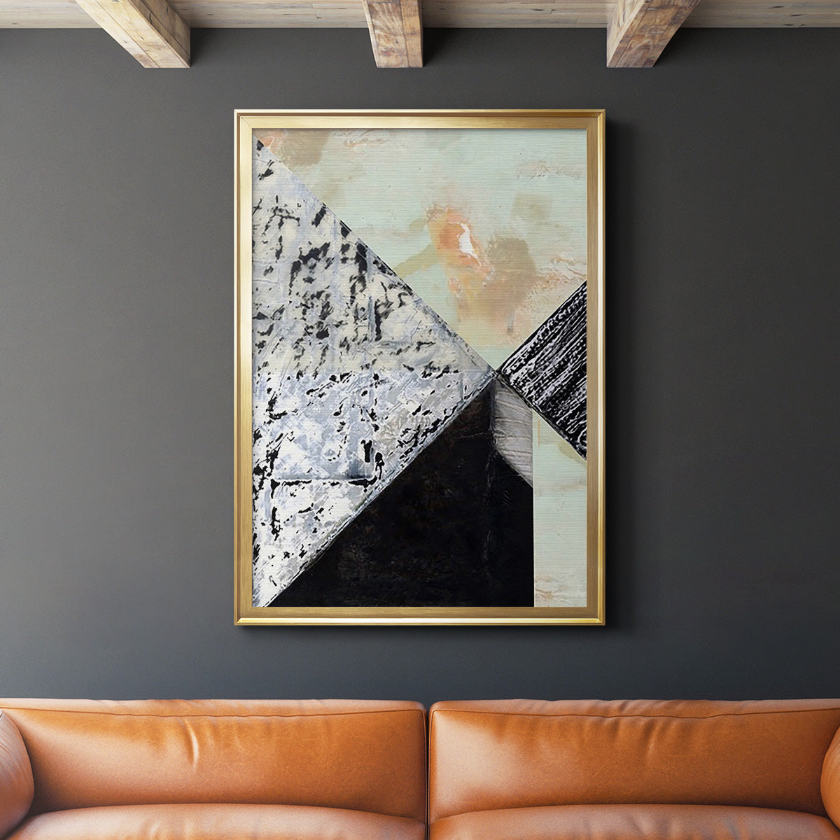 Tiles & Texture Abstract Angles I - Modern Framed Canvas Print