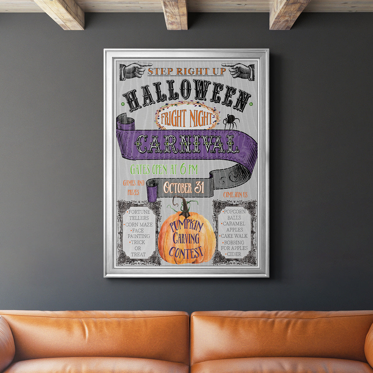 Carnival Sign - Modern Framed Canvas Print