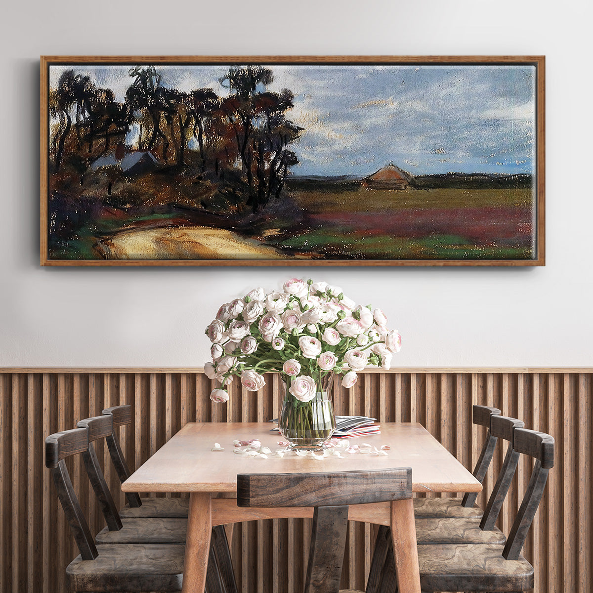 The Road and the House - Floater Framed Canvas Print