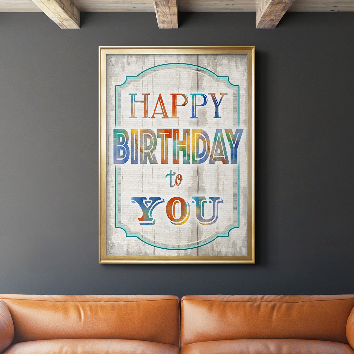 Happy Birthday to You - Modern Framed Canvas Print