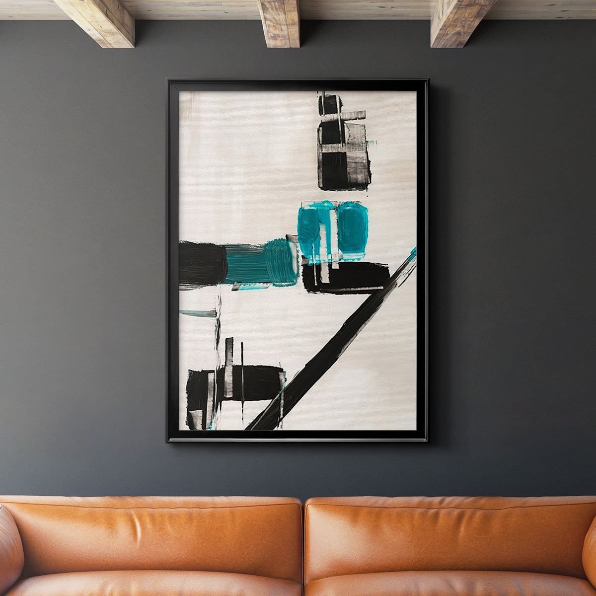 Geometry Notes I - Modern Framed Canvas Print