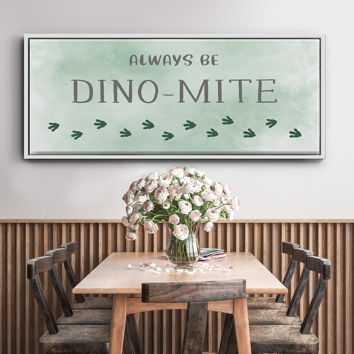 Dinomite - Floater Framed Canvas Print
