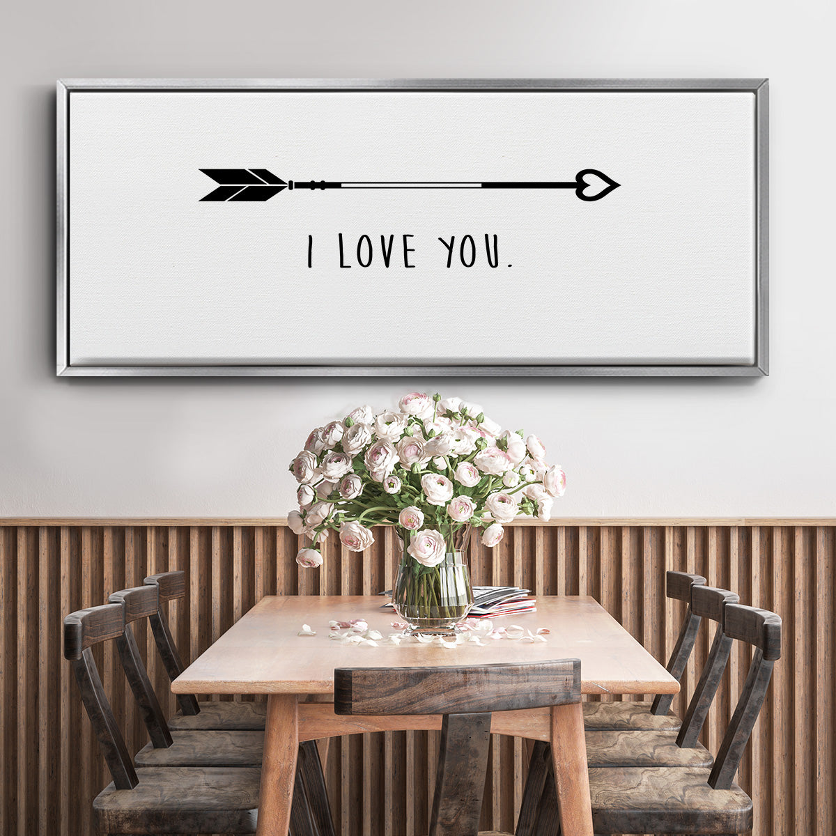 Love Arrow I - Floater Framed Canvas Print