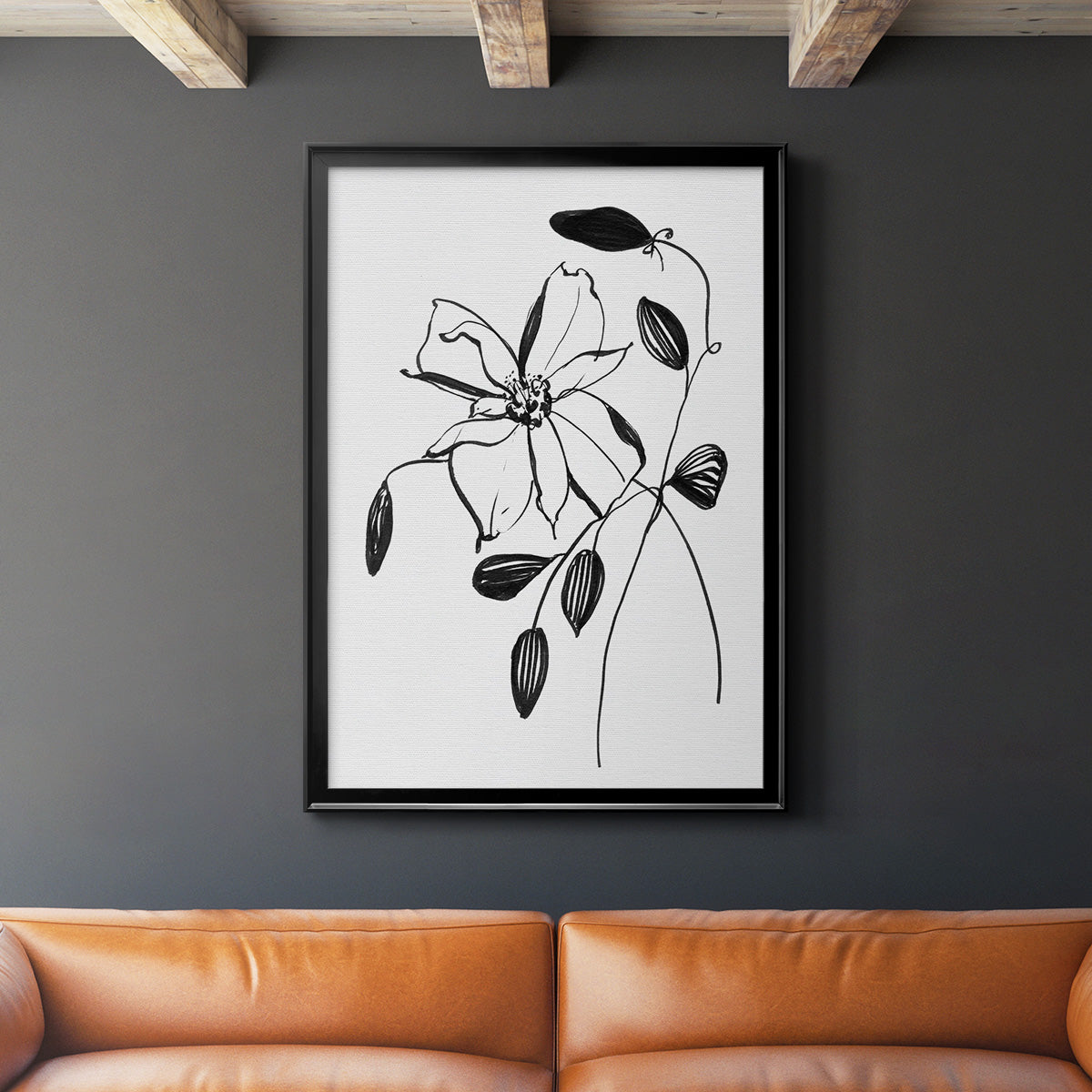 Wild Clematis II - Modern Framed Canvas Print