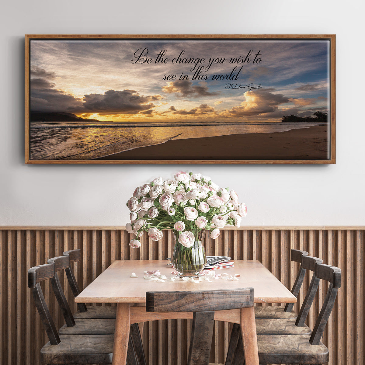 Be The Change - Floater Framed Canvas Print