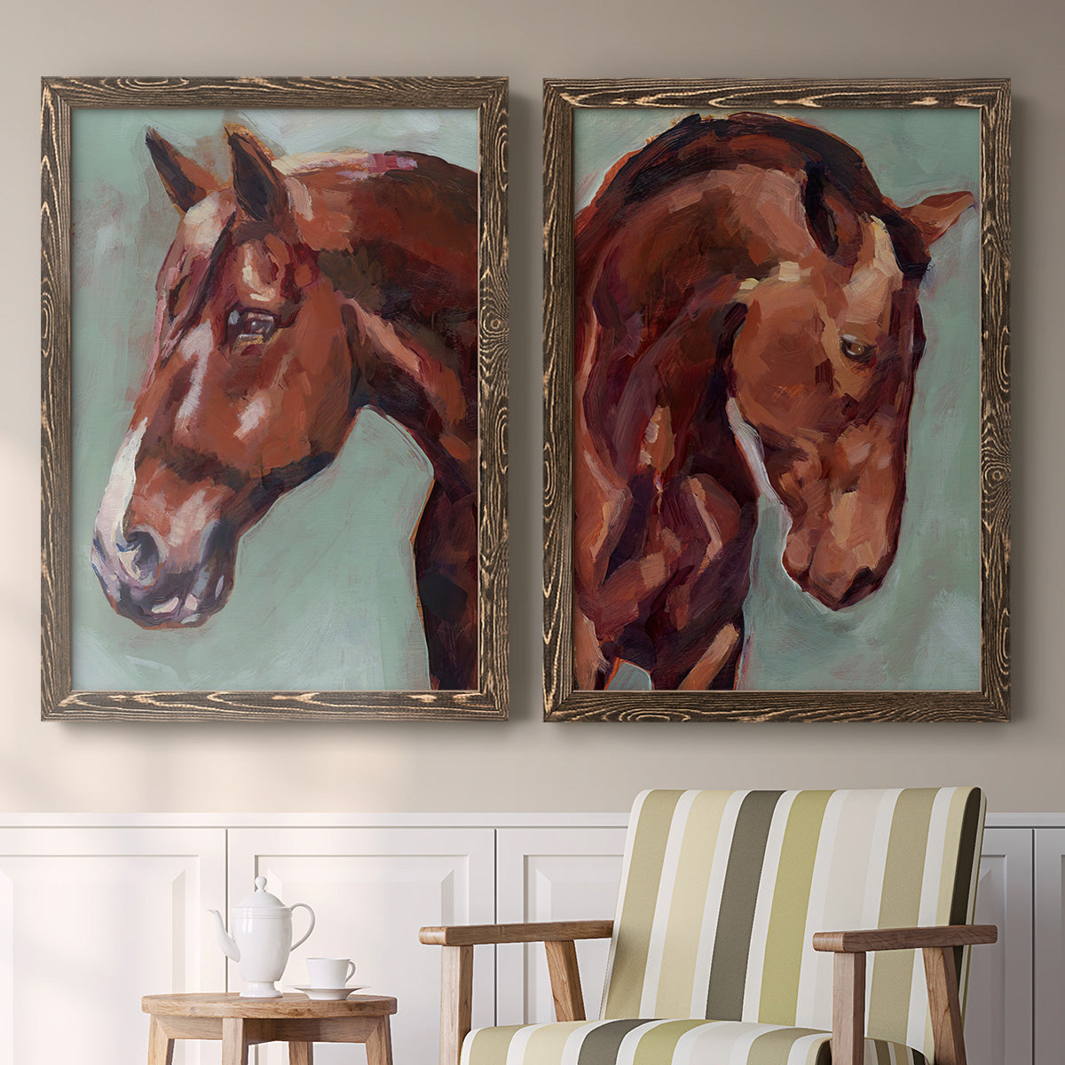 Paint by Number Horse I - Premium Framed Canvas 2 Piece Set - Ready to Hang