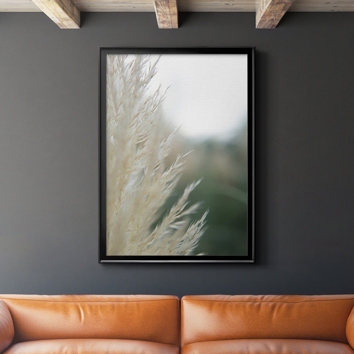 Subtle Grasses I - Modern Framed Canvas Print