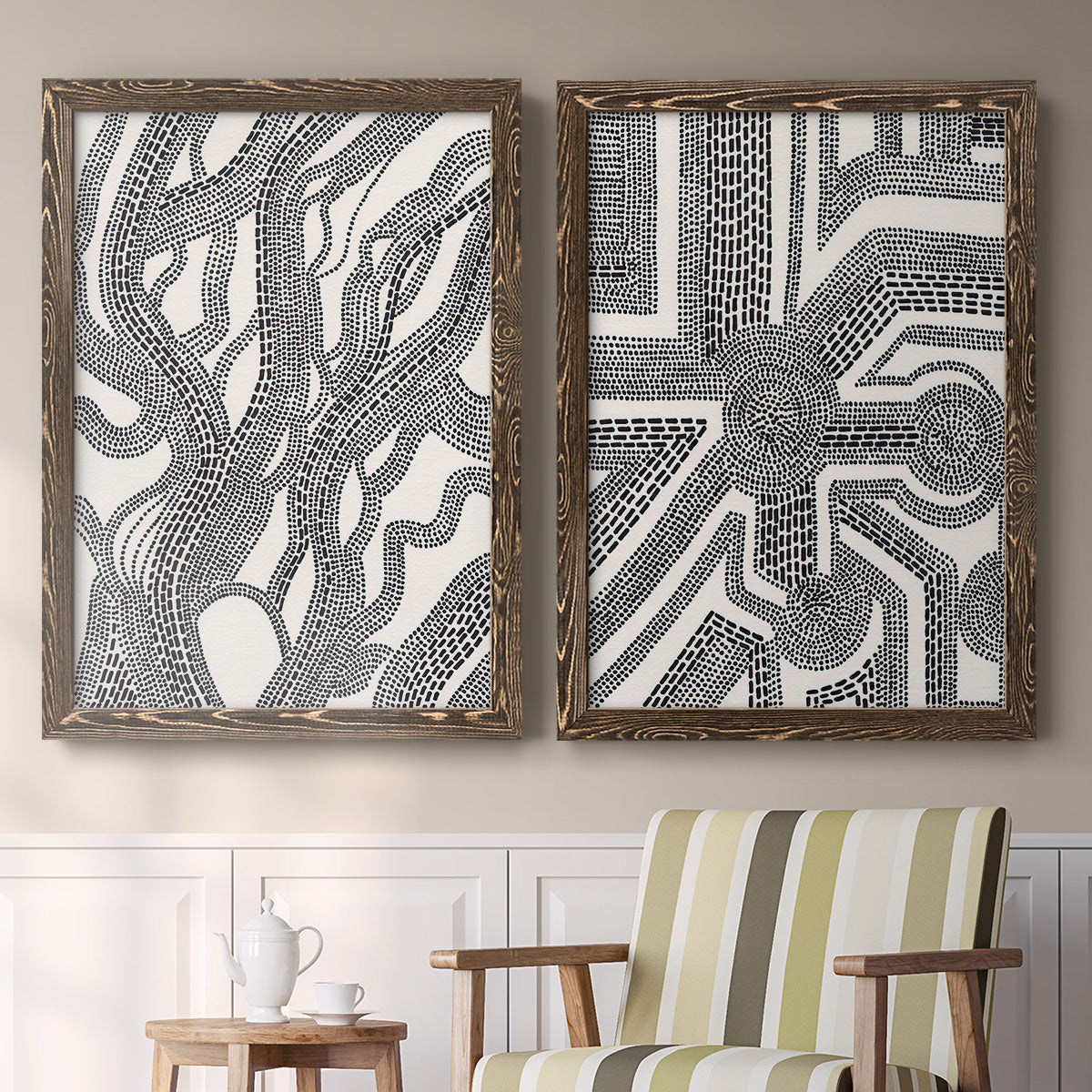 Dots and Dashes I - Premium Framed Canvas - Ready to Hang