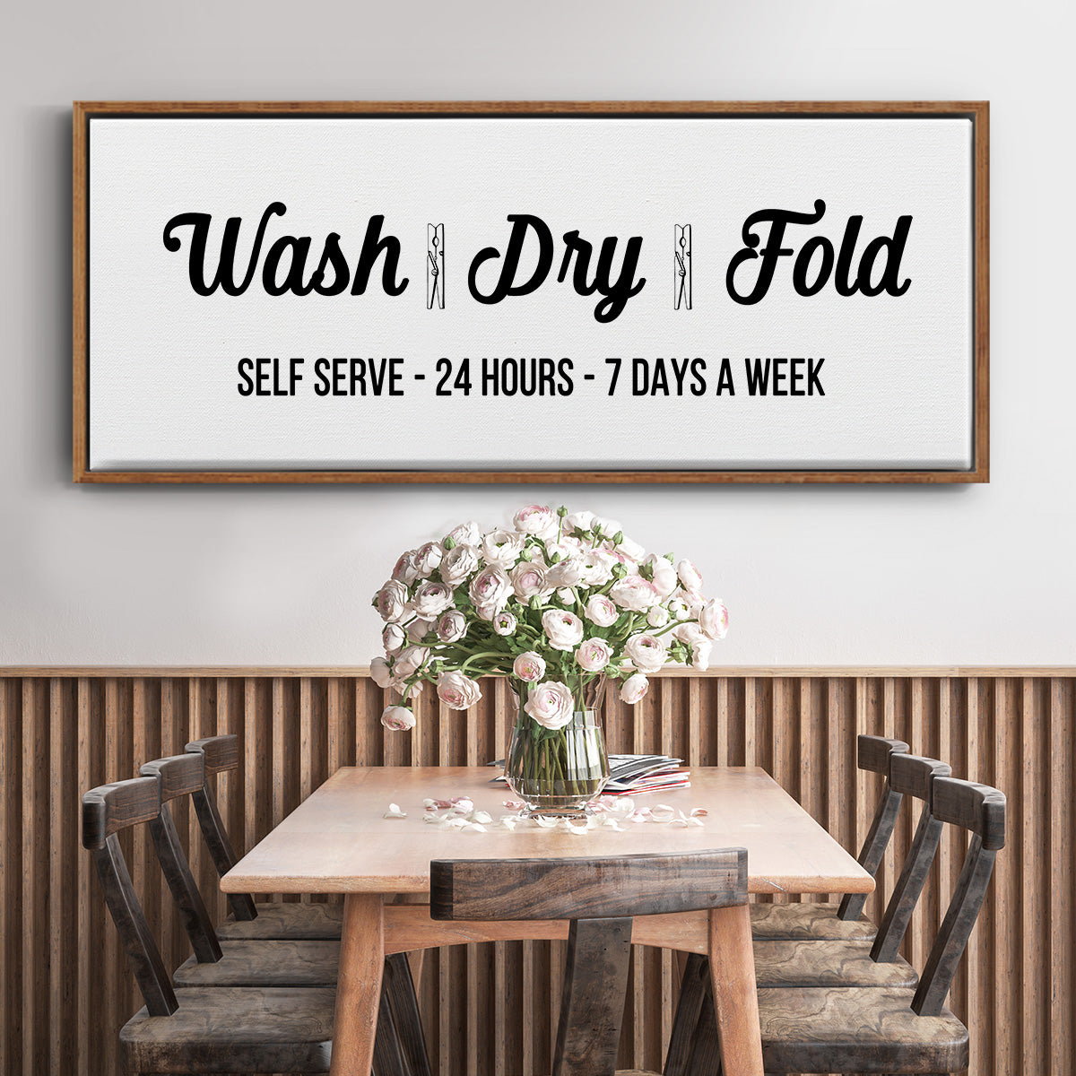 Wash Dry Fold - Floater Framed Canvas Print