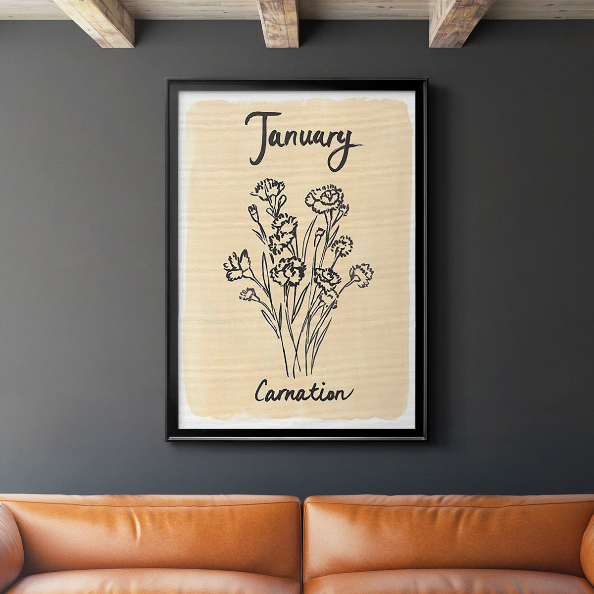 Birth Month I - Modern Framed Canvas Print