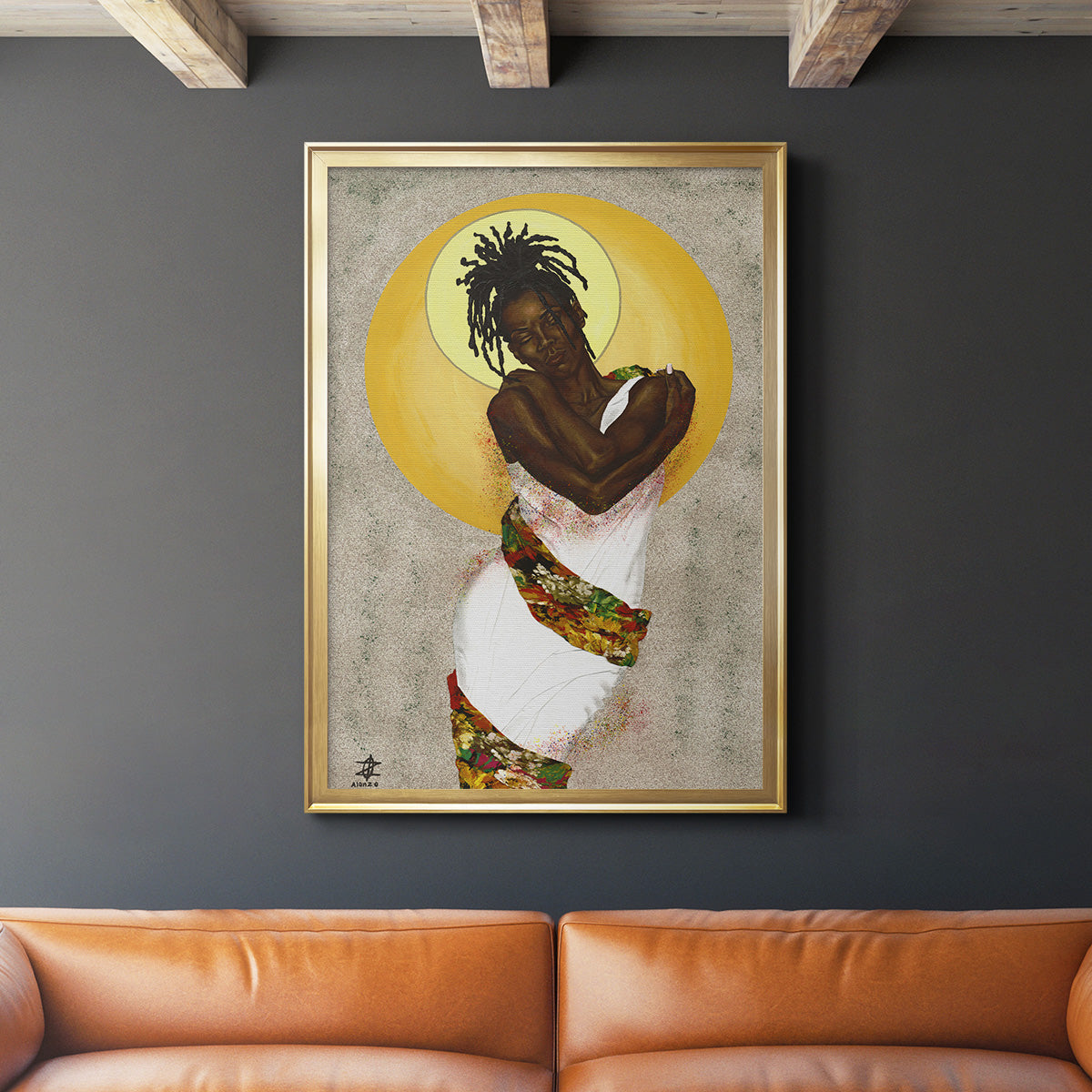 Her Love - Modern Framed Canvas Print