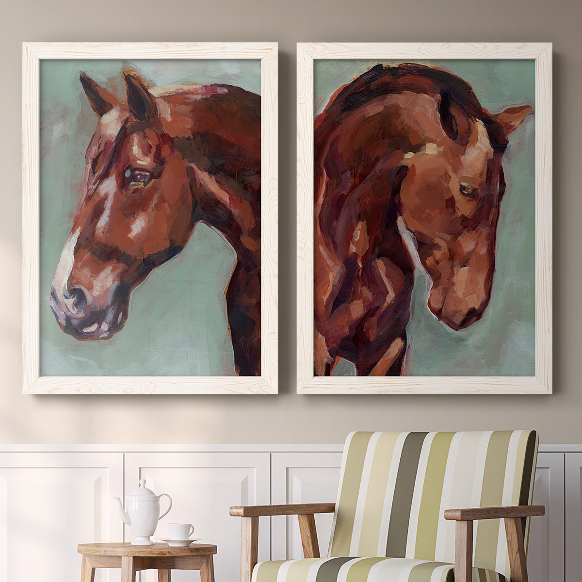 Paint by Number Horse I - Premium Framed Canvas 2 Piece Set - Ready to Hang