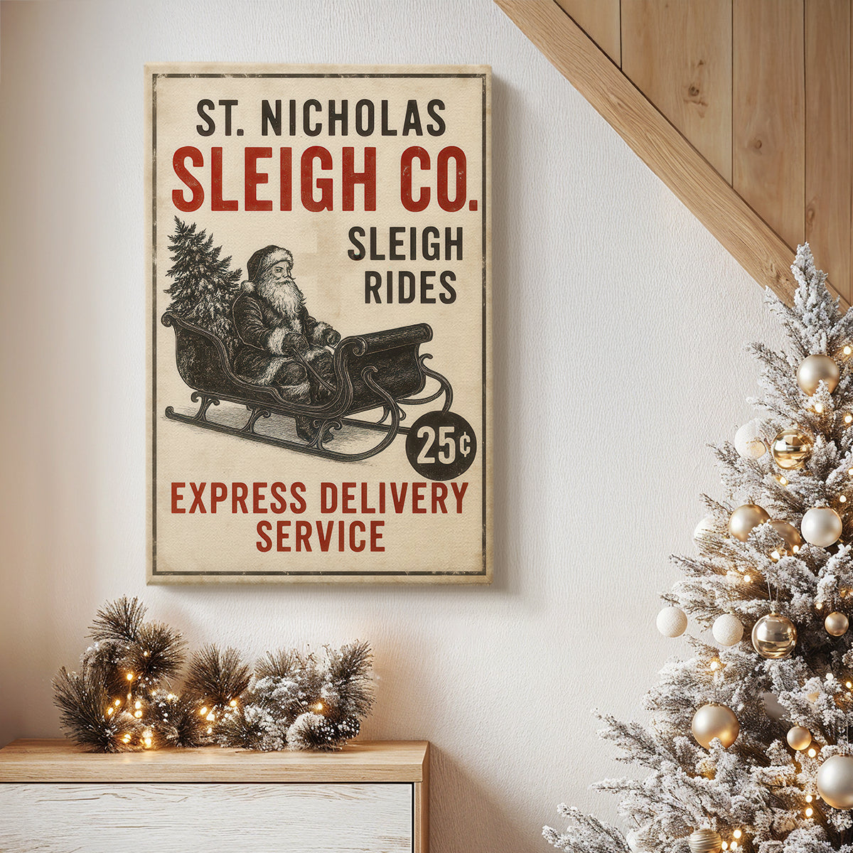 Golden Icicles Village - Canvas Art Print
