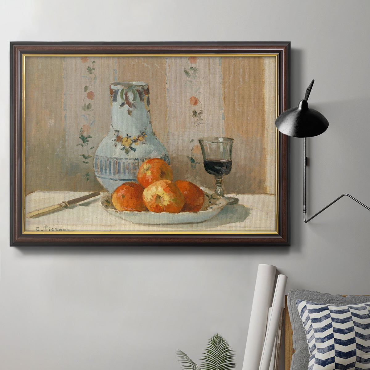 Still Life with Apples and Pitcher Premium Framed Canvas- Ready to Hang