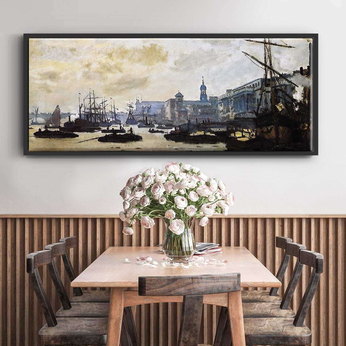 The Port of London, 1871 - Floater Framed Canvas Print