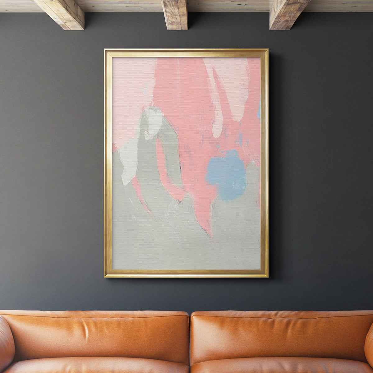 Blushing Abstract I - Modern Framed Canvas Print